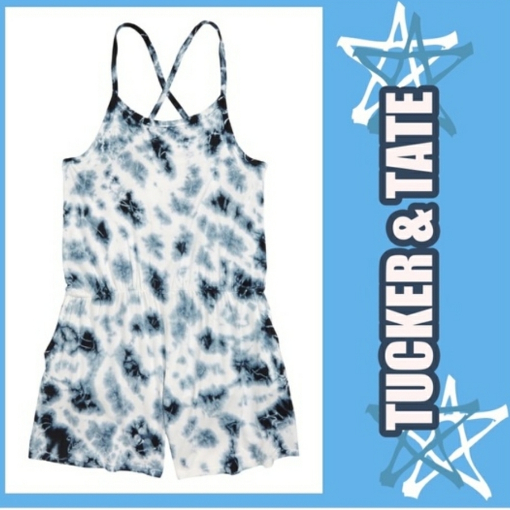 Tucker & Tate Blue & White Tie Dye Romper L NWT - Picture 2 of 3
